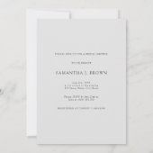 シンプルモダン写真ブライダルシャワー 招待状 (裏面)