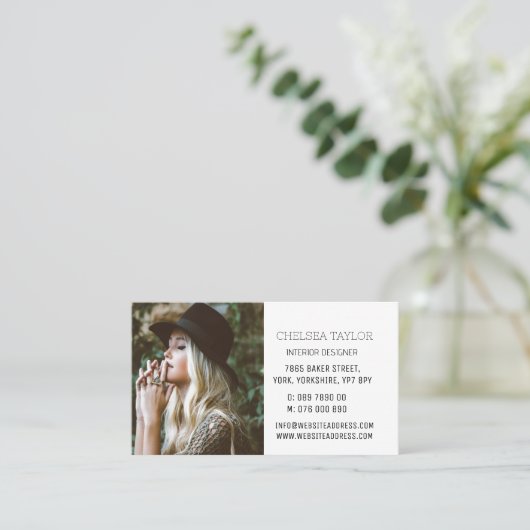 シンプルモダン写真プロフェッショナルパーソナライズされた 名刺 (スタンド正面)