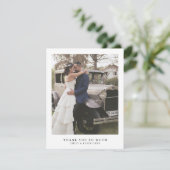 シンプルモダン写真ミニマリスト結婚式 サンキューカード (スタンド正面)