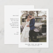 シンプルモダン写真ミニマリスト結婚式 サンキューカード (正面/裏面)