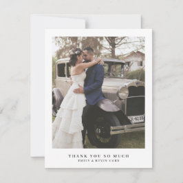 シンプルモダン写真ミニマ結婚リスト サンキューカード