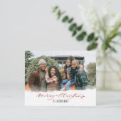 シンプルモダン写真メリークリスマススクリプト写真 シーズンカード (スタンド正面)