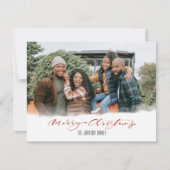シンプルモダン写真メリークリスマススクリプト写真 シーズンカード (正面)