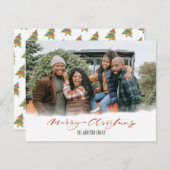 シンプルモダン写真メリークリスマススクリプト写真 シーズンカード (正面/裏面)