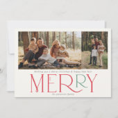 シンプルモダン写真メリー赤緑 シーズンカード (正面)