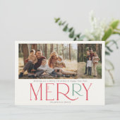 シンプルモダン写真メリー赤緑 シーズンカード (スタンド正面)