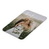 シンプルモダン写真優雅な結婚式 マグネット (左側)