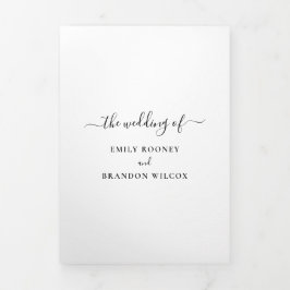 シンプルモダン写真優雅な結婚式 三つ折り招待状