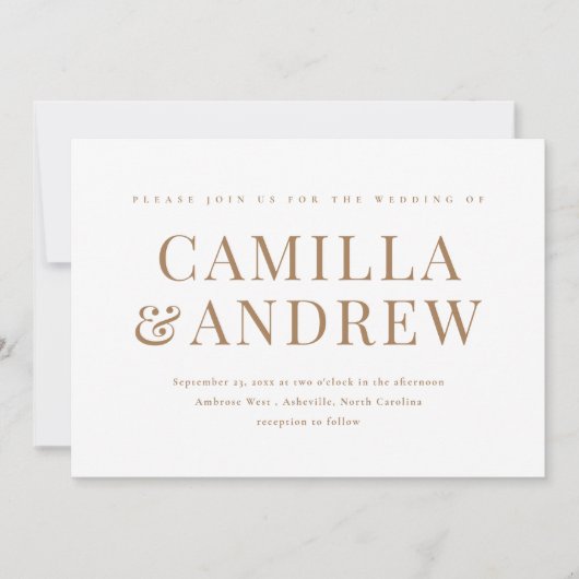 シンプルモダン写真優雅な結婚式 招待状 (正面)