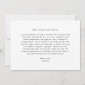 シンプルモダン写真卒業ありがとう サンキューカード (裏面)