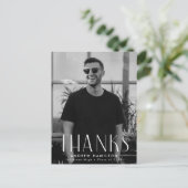 シンプルモダン写真卒業ありがとう ポストカード (スタンド正面)