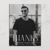 シンプルモダン写真卒業ありがとう ポストカード (正面)