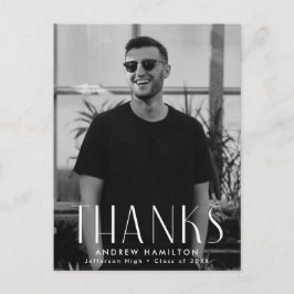 シンプルモダン写真卒業ありがとう ポストカード