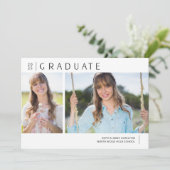 シンプルモダン写真卒業パーティー 招待状 (スタンド正面)