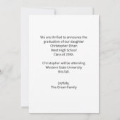 シンプルモダン写真卒業男性の発表 案内状