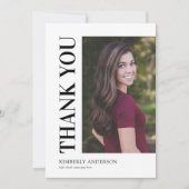 シンプルモダン写真卒業 サンキューカード (正面)