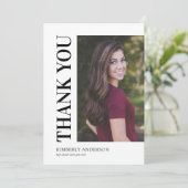 シンプルモダン写真卒業 サンキューカード (スタンド正面)