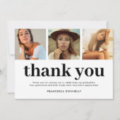 シンプルモダン写真卒業 サンキューカード (正面)