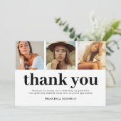 シンプルモダン写真卒業 サンキューカード (スタンド正面)