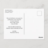 シンプルモダン写真卒業 ポストカード (裏面)