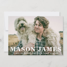 シンプルモダン写真卒業 案内状