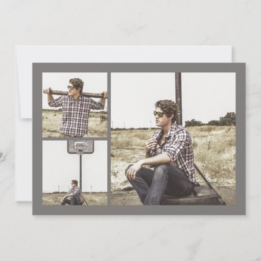 シンプルモダン写真卒業 案内状 (裏面)