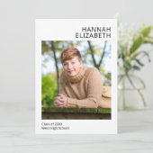 シンプルモダン写真卒業 案内状 (スタンド正面)