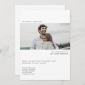 シンプルモダン写真婚約パーティ 招待状 (正面/裏面)