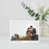 シンプルモダン写真婚 インビテーションポストカード (スタンド正面)