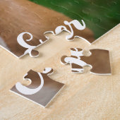 シンプルモダン写真家族ペット子供パーソナライズされた ジグソーパズル (側面)