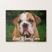 シンプルモダン写真家族ペット子供パーソナライズされた ジグソーパズル (横)