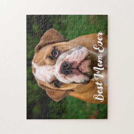 シンプルモダン写真家族ペット子供パーソナライズされた ジグソーパズル (縦)