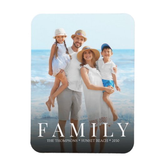 シンプルモダン写真家族ミニマルカスタム主義 マグネット (縦)