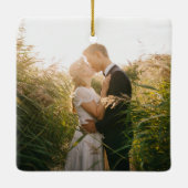 シンプルモダン写真幾何学模様金ゴールド セラミックオーナメント (裏面)