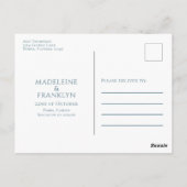 シンプルモダン写真書エレガント青 ポストカード (裏面)