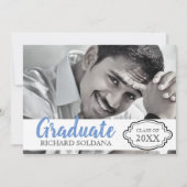 シンプルモダン写真男 招待状 (正面)