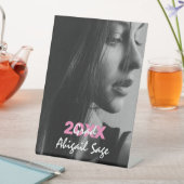 シンプルモダン写真白紅卒業 台座サイン (インサイチュ)