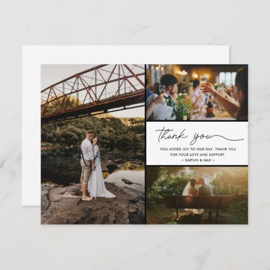 シンプルモダン写真結婚ありがとう (正面/裏面)