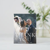 シンプルモダン写真結婚ありがとう ポストカード (スタンド正面)
