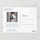 シンプルモダン写真結婚ありがとう ポストカード (裏面)