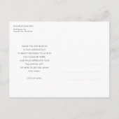シンプルモダン写真結婚ありがとう ポストカード (裏面)