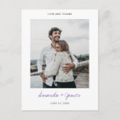 シンプルモダン写真結婚ありがとう ポストカード (正面)