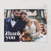 シンプルモダン写真結婚ありがとう ポストカード (正面)