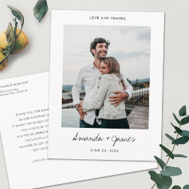 シンプルモダン写真結婚ありがとう ポストカード