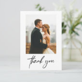 シンプルモダン写真結婚あり サンキューカード (スタンド正面)