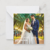 シンプルモダン写真結婚のサンキューカード ノートカード (正面)