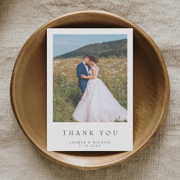 シンプルモダン写真結婚のサンキューカードWノート サンキューカード