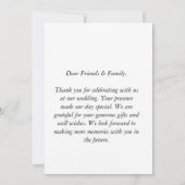 シンプルモダン写真結婚のサンキューカードWノート 招待状 (裏面)