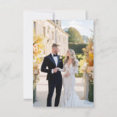 シンプルモダン写真結婚のサンキューカードWノート 招待状 (裏面)