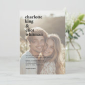 シンプルモダン写真結婚の 招待状 (スタンド正面)